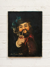 Load image into Gallery viewer, The Smoker Folk Portrait Painting of Bearded Man with Pipe
