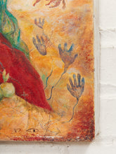 Load image into Gallery viewer, Moonlit Reverie Figurative Surrealist Painting with Woman in Crimson

