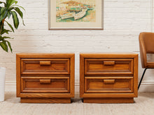 Load image into Gallery viewer, Boho Two Drawer Oak Nightstands
