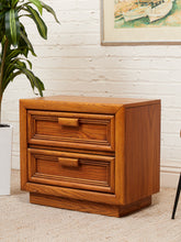 Load image into Gallery viewer, Boho Two Drawer Oak Nightstands
