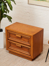 Load image into Gallery viewer, Boho Two Drawer Oak Nightstands
