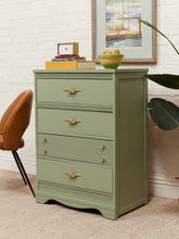 Load image into Gallery viewer, Mint Vintage Sweetheart Highboy Dresser
