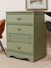 Load image into Gallery viewer, Mint Vintage Sweetheart Highboy Dresser
