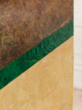 Load image into Gallery viewer, Malachite Block Faux Finish Pedestal Side Table
