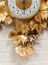 Load image into Gallery viewer, Brass Maple Leaf Starburst Clock Sun Wall Clock
