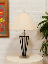 Load image into Gallery viewer, Prism Black Metal Table Lamp with Pagoda Shade
