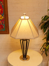Load image into Gallery viewer, Prism Black Metal Table Lamp with Pagoda Shade
