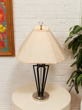 Load image into Gallery viewer, Prism Black Metal Table Lamp with Pagoda Shade
