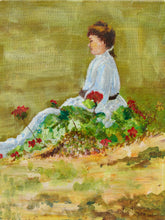Load image into Gallery viewer, Garden Reverie Figurative Garden Painting with Girl in White
