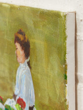 Load image into Gallery viewer, Garden Reverie Figurative Garden Painting with Girl in White
