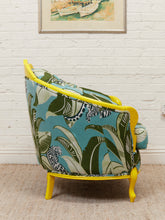 Load image into Gallery viewer, Antique Yellow Painted Wild Life Parlor Chair
