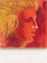 Load image into Gallery viewer, Crimson Profile Figurative Portrait Painting in Red and Pink by Joanne

