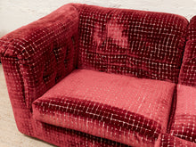 Load image into Gallery viewer, 1970’s Italian Original Zanotta 4 Piece Modular Sofa Reupholstered in Checkered Velvet
