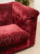 Load image into Gallery viewer, 1970’s Italian Original Zanotta 4 Piece Modular Sofa Reupholstered in Checkered Velvet
