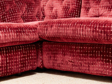 Load image into Gallery viewer, 1970’s Italian Original Zanotta 4 Piece Modular Sofa Reupholstered in Checkered Velvet
