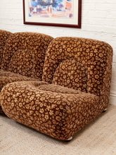 Load image into Gallery viewer, 1970’s Floral Italian Modular Sofa in Brown Vintage Print Upholstery
