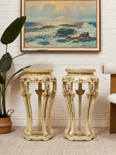 Load image into Gallery viewer, Hand Painted Hand Carved Chinoiserie Lacquered Side Table
