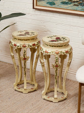 Load image into Gallery viewer, Hand Painted Hand Carved Chinoiserie Lacquered Side Table
