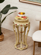 Load image into Gallery viewer, Hand Painted Hand Carved Chinoiserie Lacquered Side Table
