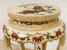 Load image into Gallery viewer, Hand Painted Hand Carved Chinoiserie Lacquered Side Table
