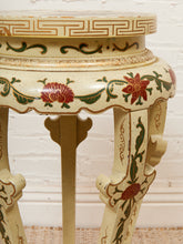 Load image into Gallery viewer, Hand Painted Hand Carved Chinoiserie Lacquered Side Table
