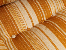 Load image into Gallery viewer, Vintage 70’s Italian Lounge Chair with Original Striped Chenille and White Wooden Frame
