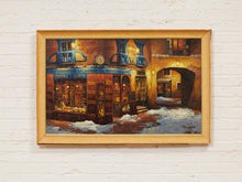 Load image into Gallery viewer, La Lonja at Dusk City Street Scene Painting
