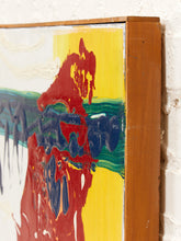 Load image into Gallery viewer, Crimson Current Abstract Expressionist Painting in Red Yellow Blue and White

