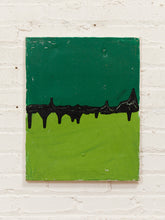 Load image into Gallery viewer, Black Current Minimalist Abstract Painting in Emerald and Lime by Julio De La Concha

