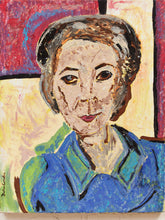 Load image into Gallery viewer, Woman in Blue Figurative Portrait Painting by Julio De La Concha
