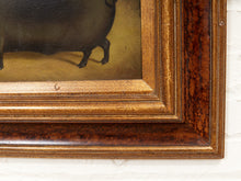 Load image into Gallery viewer, Black Pig in Landscape Framed Folk Art Painting with Rustic Countryside Scene

