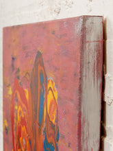 Load image into Gallery viewer, Ember Bloom Abstract Expressionist Painting in Pink Orange Red and Blue
