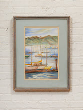 Load image into Gallery viewer, Morning Moorings Framed Harbor Scene with Sailboats
