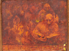 Load image into Gallery viewer, Ember Gathering Figurative Expressionist Painting in Deep Red and Rust
