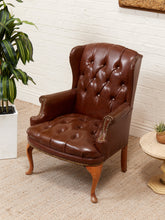 Load image into Gallery viewer, Medium Size Wing Back Leather Chair
