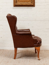 Load image into Gallery viewer, Medium Size Wing Back Leather Chair
