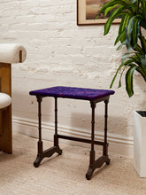 Load image into Gallery viewer, Antique Gothic End Table with Purple Top
