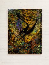 Load image into Gallery viewer, Night Flight Abstract Expressionist Painting in Black Gold Blue and Violet by Julio De LaConcha
