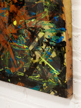 Load image into Gallery viewer, Night Flight Abstract Expressionist Painting in Black Gold Blue and Violet by Julio De LaConcha
