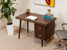 Load image into Gallery viewer, Madagascar 1950s Vintage Single Pedestal Double Drawer Desk
