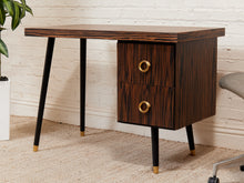 Load image into Gallery viewer, Madagascar 1950s Vintage Single Pedestal Double Drawer Desk

