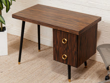 Load image into Gallery viewer, Madagascar 1950s Vintage Single Pedestal Double Drawer Desk
