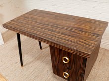 Load image into Gallery viewer, Madagascar 1950s Vintage Single Pedestal Double Drawer Desk
