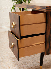 Load image into Gallery viewer, Madagascar 1950s Vintage Single Pedestal Double Drawer Desk
