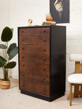Load image into Gallery viewer, Art Deco Highboy Dresser with Black Body
