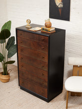 Load image into Gallery viewer, Art Deco Highboy Dresser with Black Body
