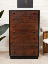 Load image into Gallery viewer, Art Deco Highboy Dresser with Black Body

