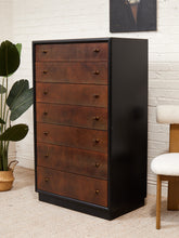 Load image into Gallery viewer, Art Deco Highboy Dresser with Black Body
