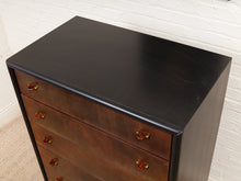 Load image into Gallery viewer, Art Deco Highboy Dresser with Black Body
