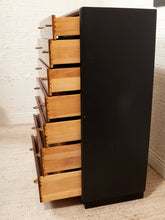 Load image into Gallery viewer, Art Deco Highboy Dresser with Black Body
